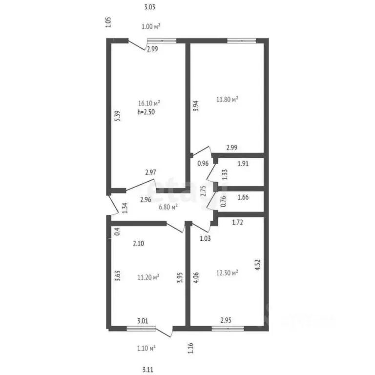 3-к кв. Краснодарский край, Ейск ул. Розы Люксембург (62.8 м) - Фото 2