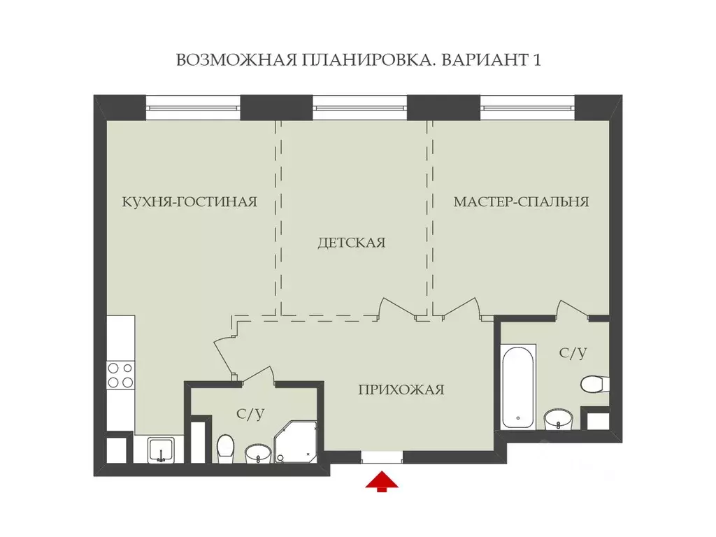 3-к кв. Москва 5-й кв-л, Остров жилой комплекс, 8 (70.4 м) - Фото 2