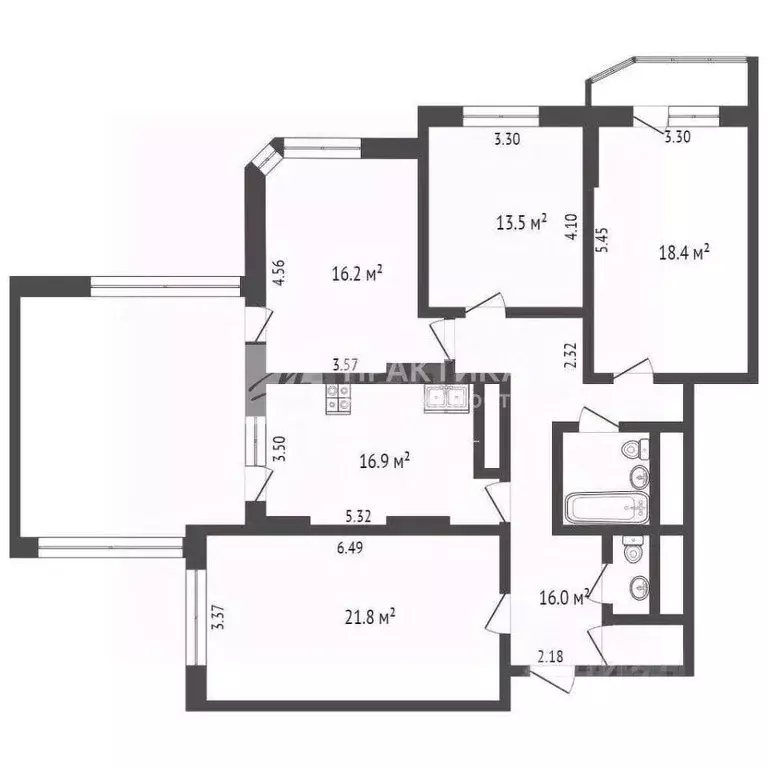 4-к кв. Москва Солнцевский просп., 6к1 (137.0 м) - Фото 2