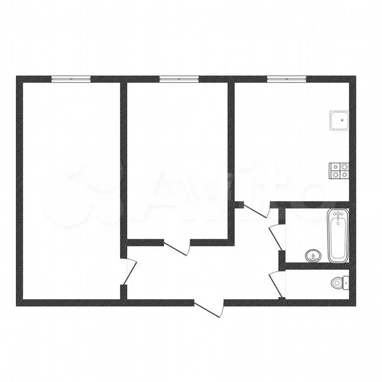 2-к. квартира, 55,4 м, 2/5 эт. - Фото 1