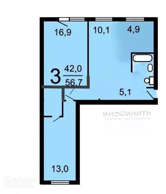 3-к кв. Москва Чонгарский бул., 10К1 (56.7 м) - Фото 1