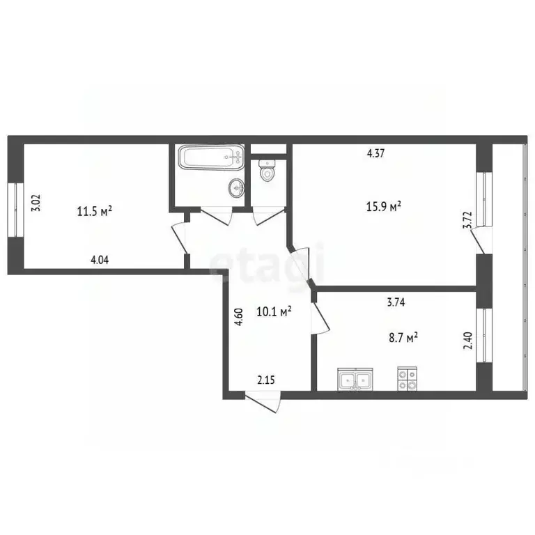 2-к кв. Белгородская область, Белгородский район, Разумное рп ул. 78-й ... - Фото 0