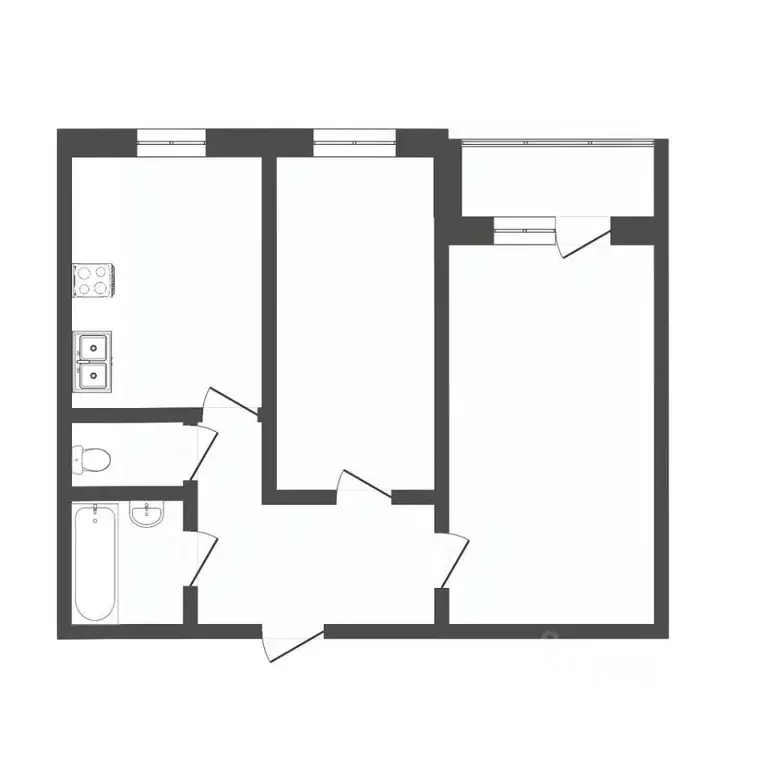 2-к кв. Тюменская область, Тюмень Заречный проезд, 12 (44.5 м) - Фото 2