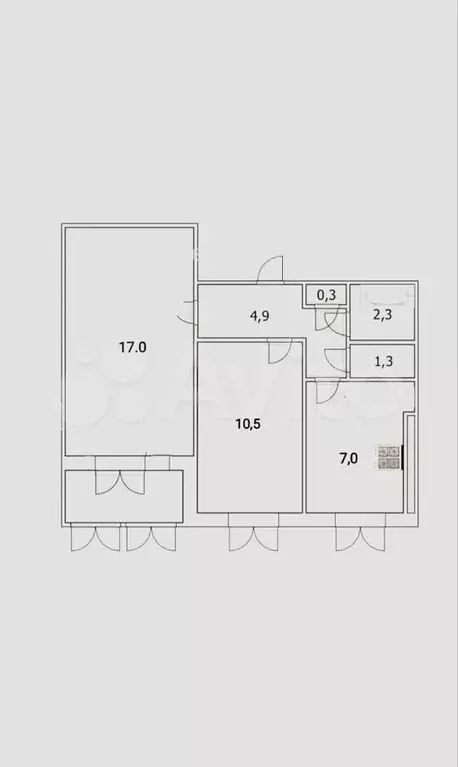 2-к. квартира, 47 м, 8/9 эт. - Фото 0