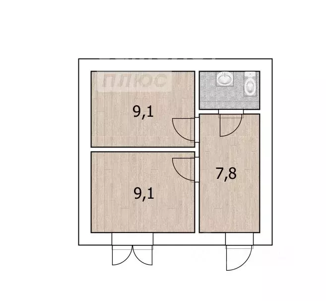 2-к кв. Крым, Ялта ул. Горького, 6 (29.0 м) - Фото 1