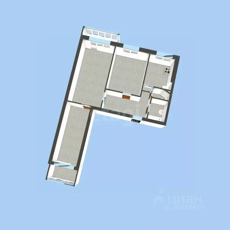 3-к кв. Башкортостан, Уфа ул. Рабкоров, 22/2 (61.4 м) - Фото 2