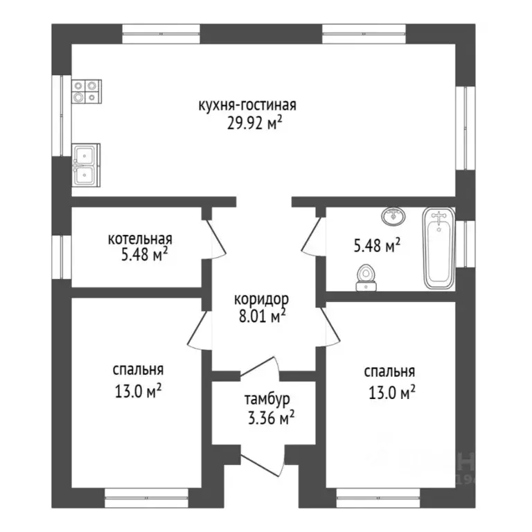 Коттедж в Тюменская область, Тюменский муниципальный округ, ... - Фото 1