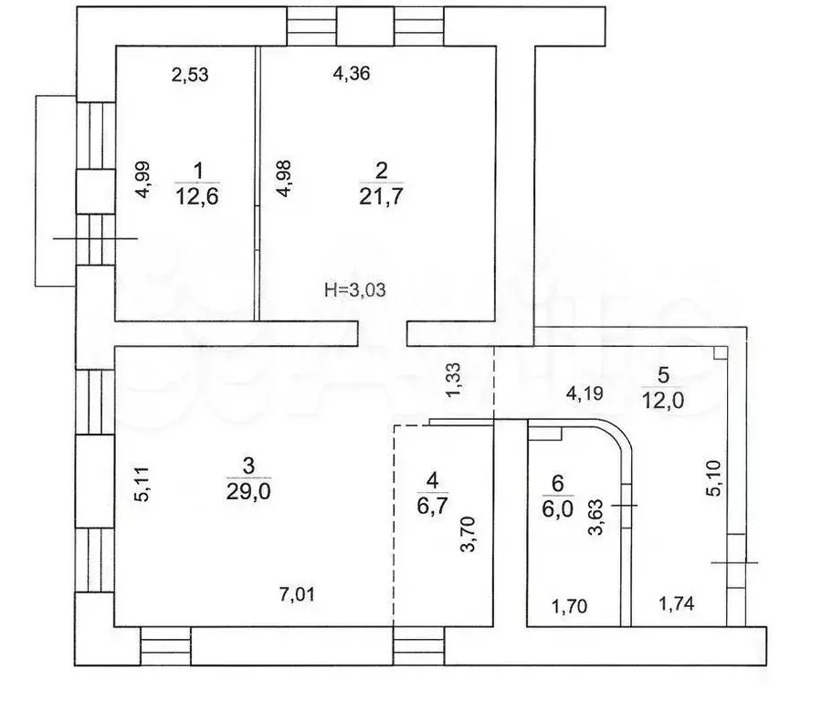 3-к. квартира, 88 м, 4/5 эт. - Фото 0