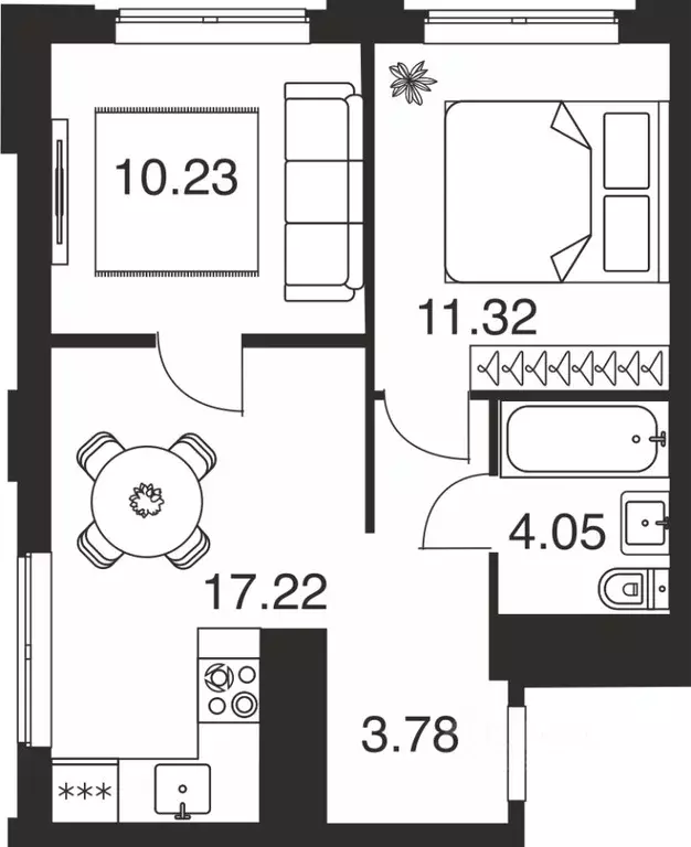2-к кв. Тульская область, Тула Парк Патриот жилой комплекс (46.6 м) - Фото 1