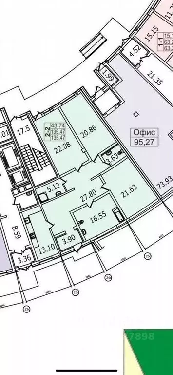 3-к кв. Санкт-Петербург Пионерская ул., 50 (136.0 м) - Фото 1