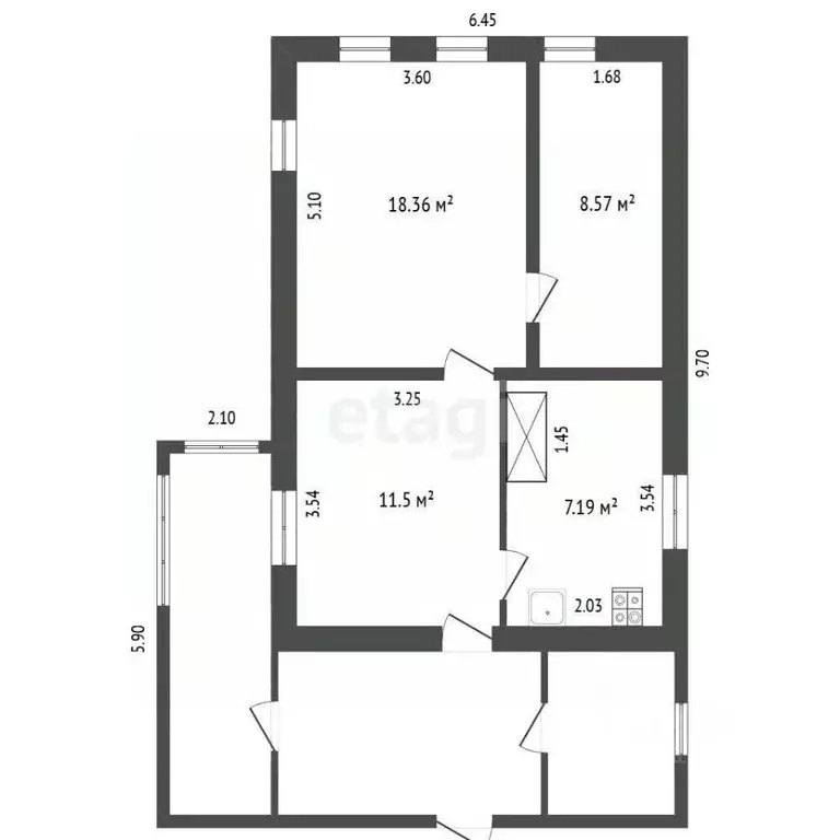 Дом в Мордовия, пос. Ромоданово пер. Госбанка, 3 (91 м) - Фото 2
