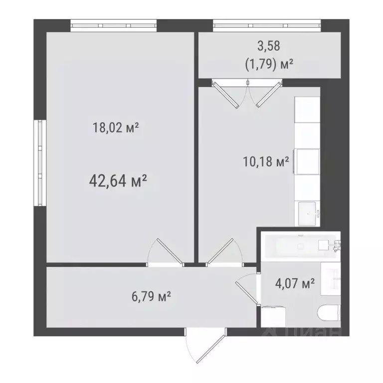 1-к кв. Сахалинская область, Южно-Сахалинск ул. Ленина (40.85 м) - Фото 0