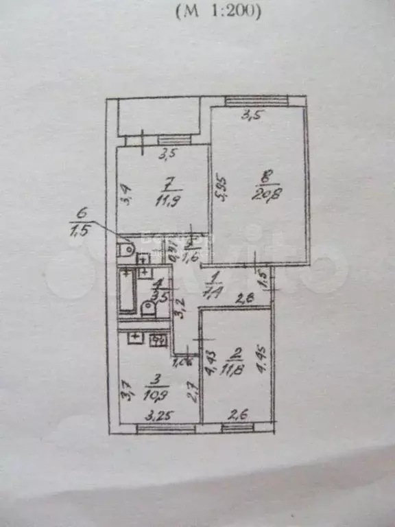 3-к. квартира, 71,6 м, 1/5 эт. - Фото 0