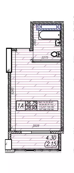 Студия Приморский край, Владивосток Енисейская ул. (28.9 м) - Фото 1