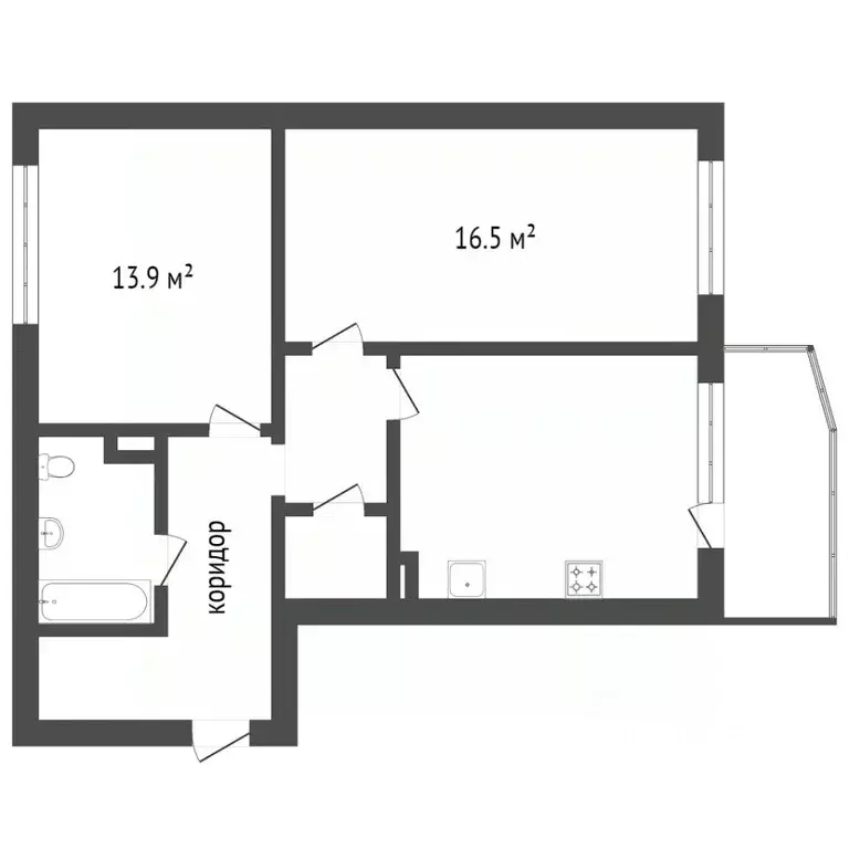 2-к кв. Ханты-Мансийский АО, Сургут ул. Крылова, 32 (67.4 м) - Фото 2