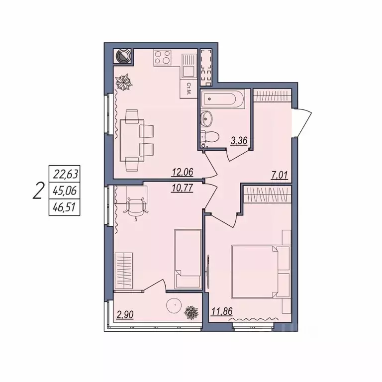 2-к кв. Волгоградская область, Волгоград ул. Тракторостроителей, 31/1 ... - Фото 1