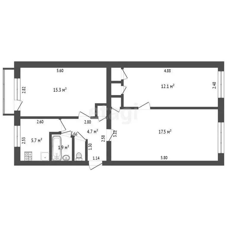 3-комнатная квартира: Выкса, микрорайон Гоголя, 10 (60 м) - Фото 0