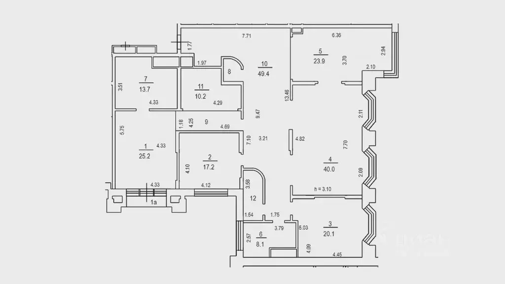 4-к кв. Москва Чапаевский пер., 3 (222.3 м) - Фото 2