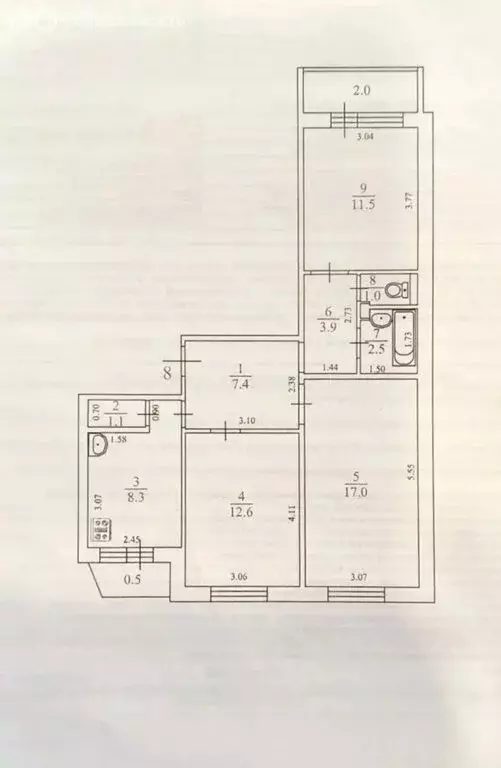 3-комнатная квартира: Новокуйбышевск, улица Островского, 36 (65.3 м) - Фото 2