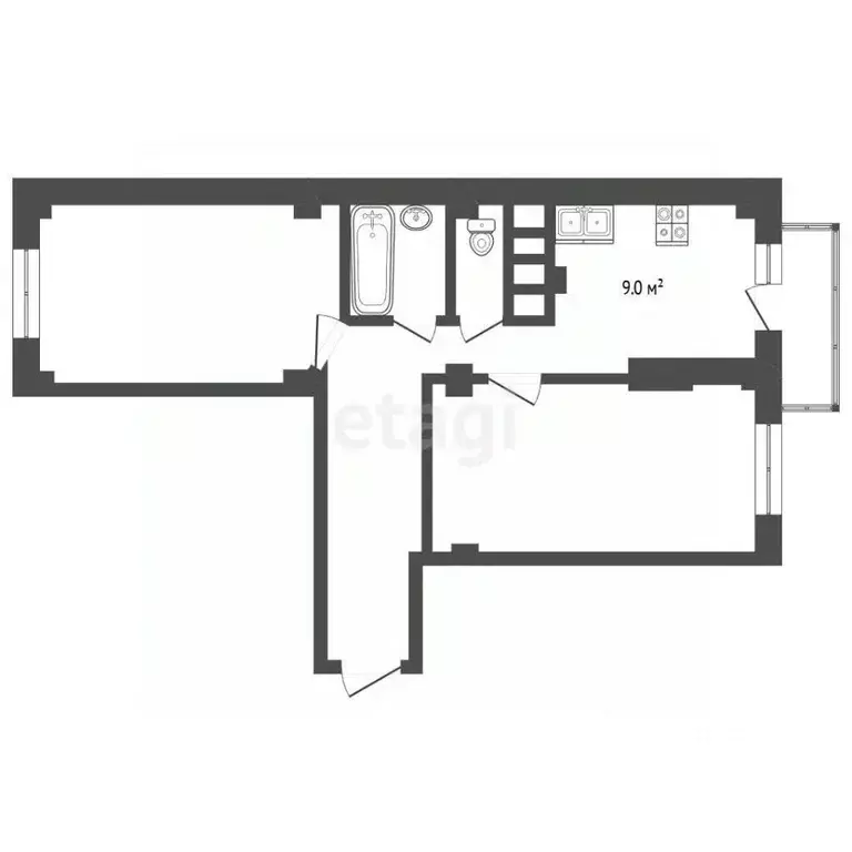 2-к кв. Смоленская область, Смоленск ул. 1-я Восточная, 3/6 (63.0 м) - Фото 2
