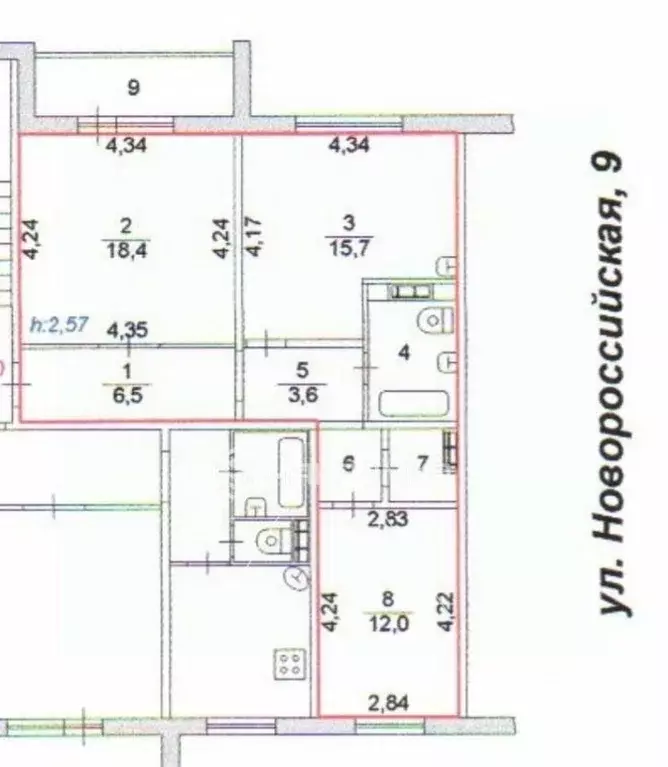 2-к кв. Челябинская область, Челябинск Новороссийская ул., 9 (64.4 м) - Фото 2