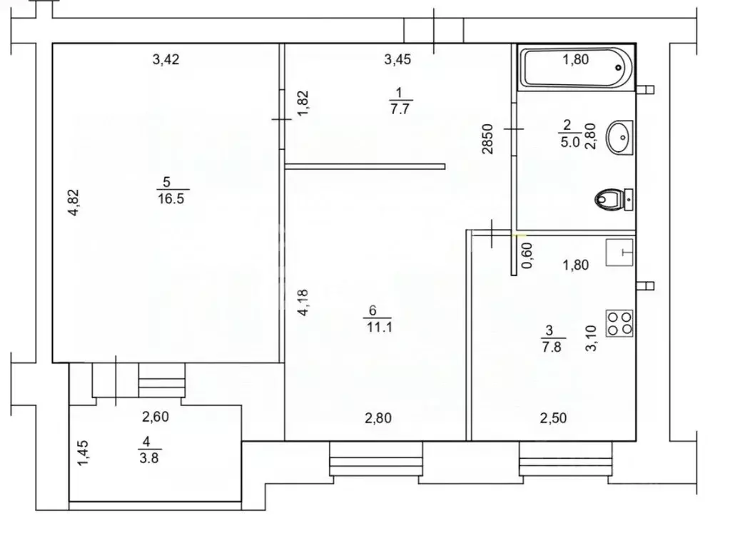 2-к кв. Пензенская область, Пенза ул. Кулакова, 1 (51.9 м) - Фото 1