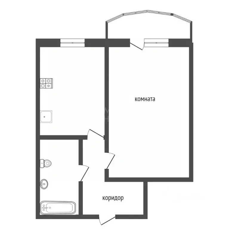 1-к кв. Тюменская область, Тюмень ул. Героев Космоса, 23 (35.3 м) - Фото 1
