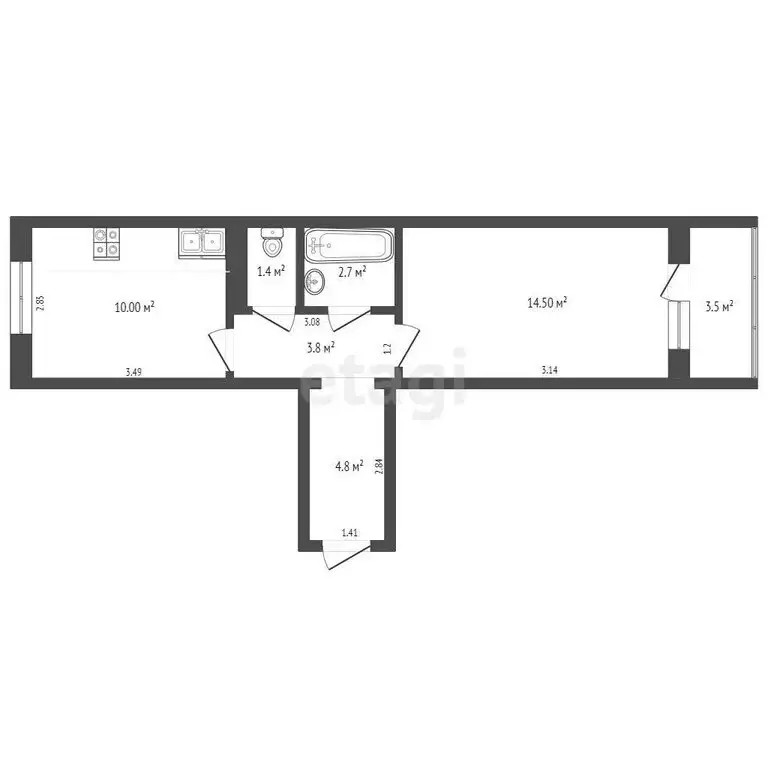 1-комнатная квартира: Тюмень, Вересковая улица, 15к1 (36.2 м) - Фото 1