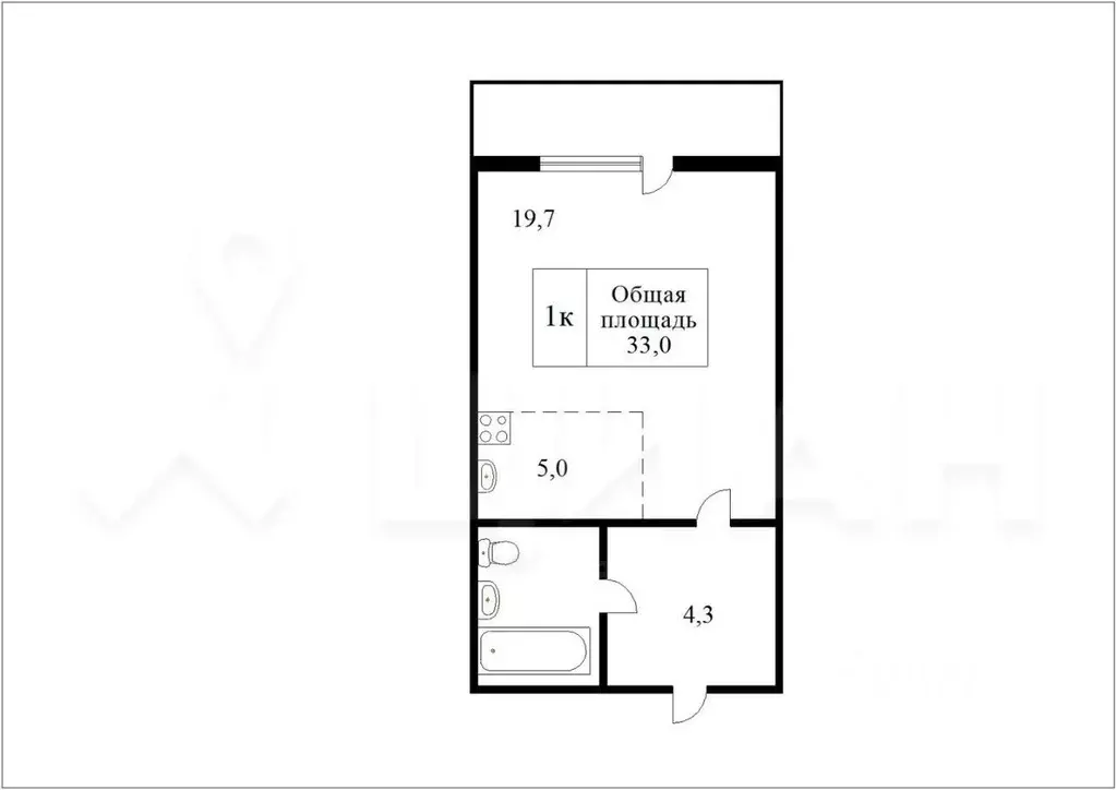 1-к кв. Свердловская область, Нижний Тагил ул. Бобкова, 12 (34.7 м) - Фото 2