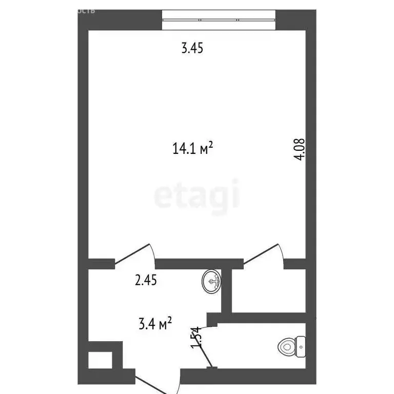 1-комнатная квартира: Челябинск, Новороссийская улица, 140 (19.5 м) - Фото 1