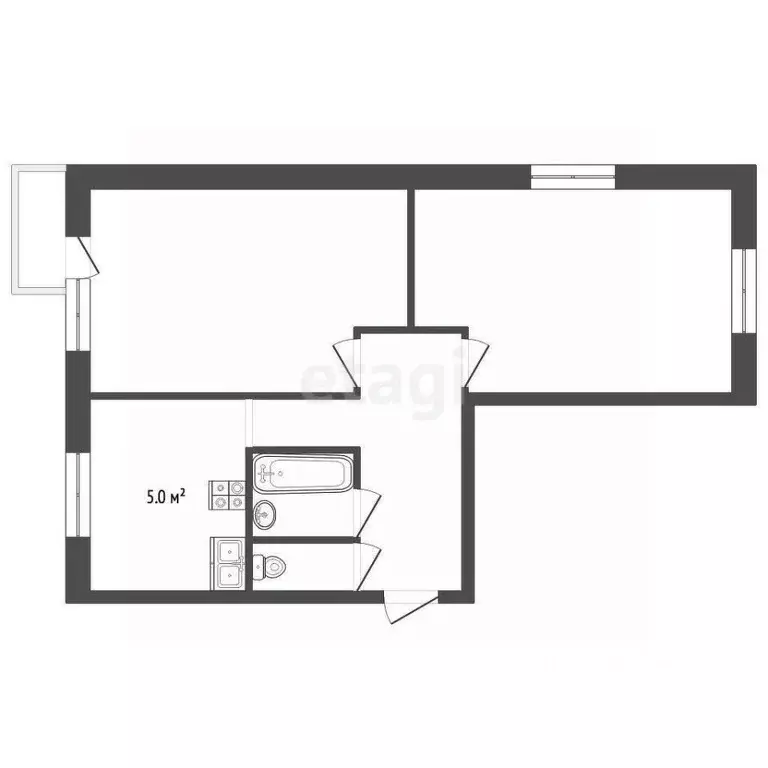 2-к кв. Тамбовская область, Тамбов Астраханская ул., 194 (41.3 м) - Фото 1
