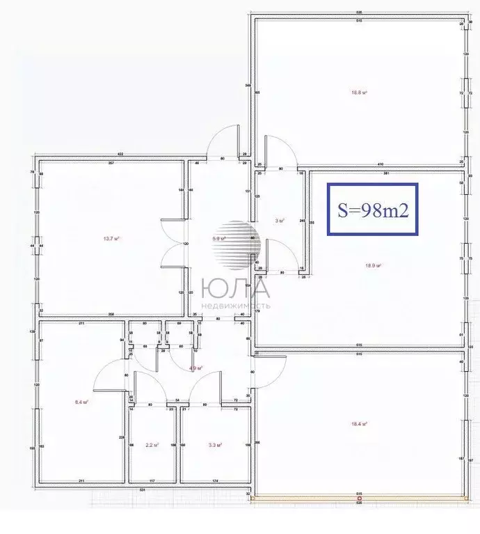 4-к кв. Санкт-Петербург ул. Савушкина, 56 (98.1 м) - Фото 1