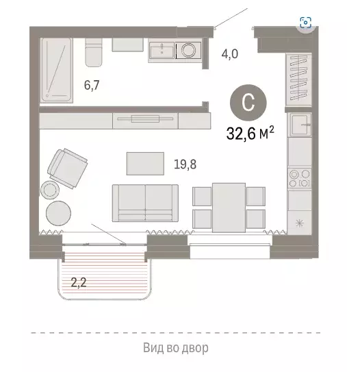 Продаётся квартира-студия, 32.6 м - Фото 0