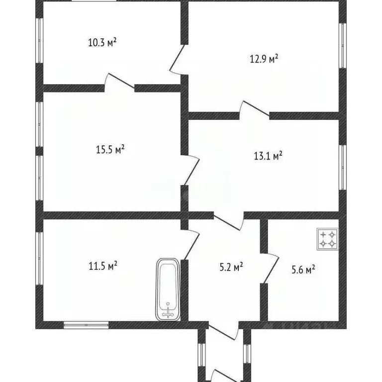 Дом в Белгородская область, Валуйки Советская ул., 22 (74 м) - Фото 2