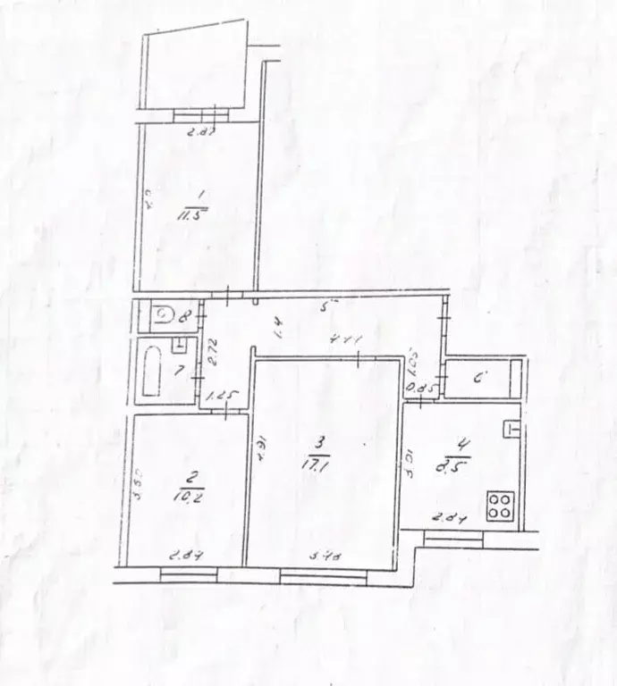 3-к кв. Татарстан, Казань ул. Гаврилова, 22а (62.8 м) - Фото 2