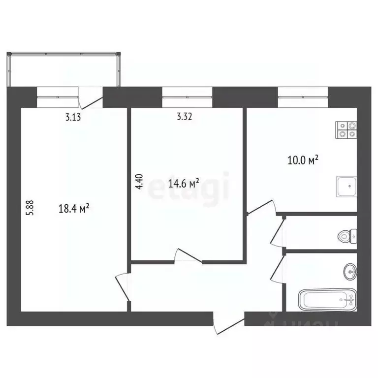 2-к кв. Ярославская область, Ярославский муниципальный округ, пос. ... - Фото 2