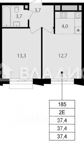 1-к кв. Москва Михалковская ул., 48С8 (37.4 м) - Фото 1