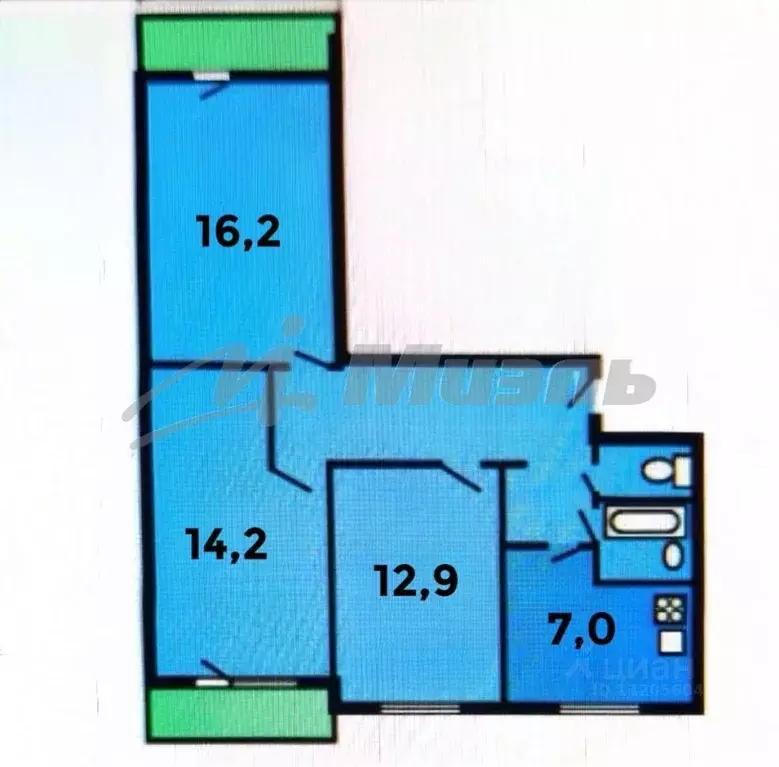 Комната Москва Чертановская ул., 16К2 (12.9 м) - Фото 1