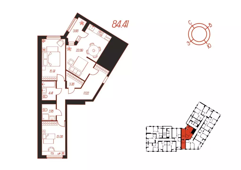 2-к кв. Тульская область, Тула  (84.41 м) - Фото 0