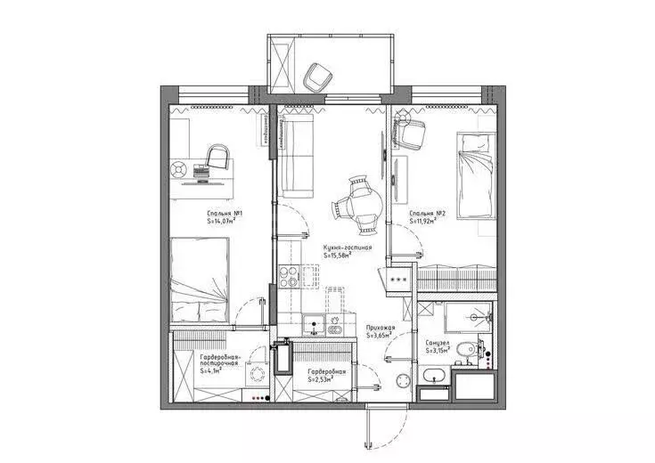 3-комнатная квартира: Тула, Рязанская улица, 32к3 (65 м) - Фото 1