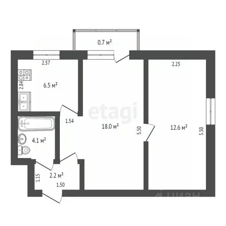 2-к кв. Крым, Евпатория ул. Казаса, 9 (42.2 м) - Фото 2