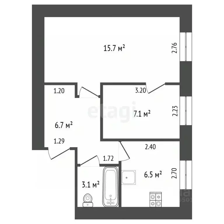 2-к кв. Самарская область, Самара Средне-Садовая ул., 12 (39.1 м) - Фото 1