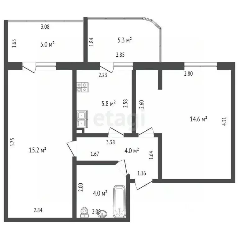 2-к кв. Краснодарский край, Геленджик ул. Островского, 146 (43.6 м) - Фото 0