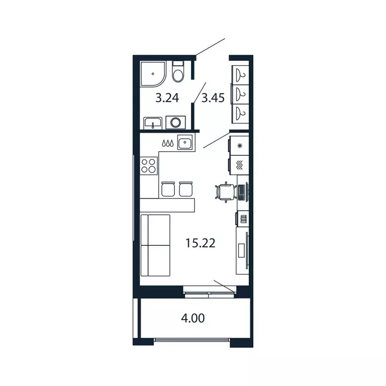Квартира-студия: Новоселье, Центральная улица, 30к1 (21.7 м) - Фото 1
