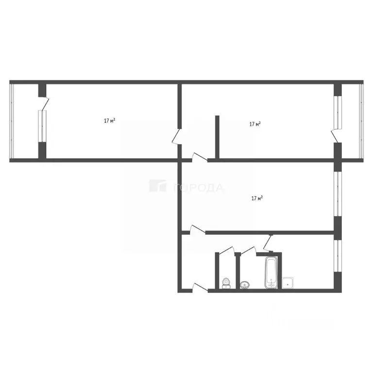 3-к кв. Кемеровская область, Новокузнецк ул. Кирова, 88 (64.0 м) - Фото 2
