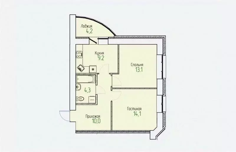 2-к кв. Кировская область, Киров Завода ОЦМ мкр,  (53.3 м) - Фото 0