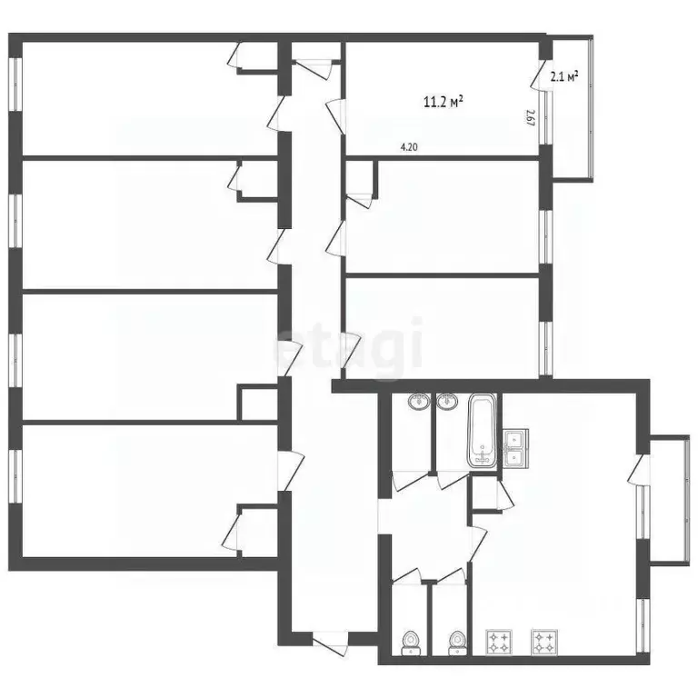 Комната Санкт-Петербург ул. Маршала Тухачевского, 3 (11.2 м) - Фото 2