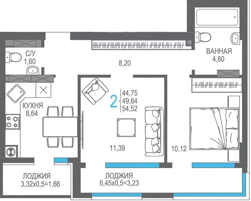 2-к кв. Крым, Алушта На Фонтанке жилой комплекс (49.64 м) - Фото 1