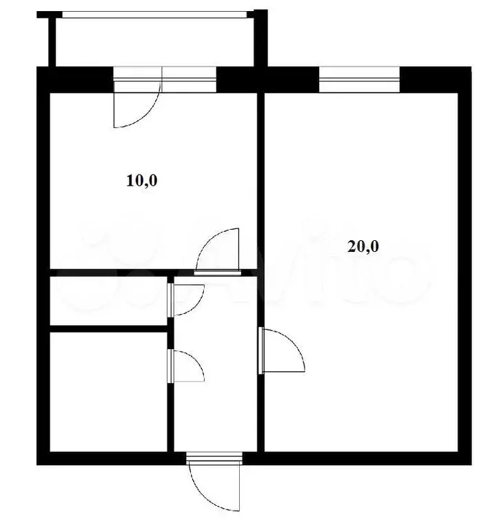 1-к. квартира, 37 м, 3/3 эт. - Фото 0