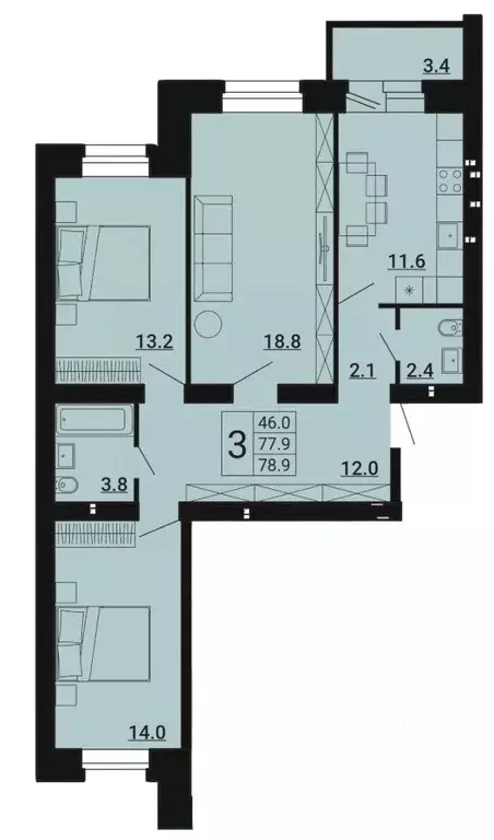3-к кв. Орловская область, Орловский муниципальный округ, д. Образцово ... - Фото 2